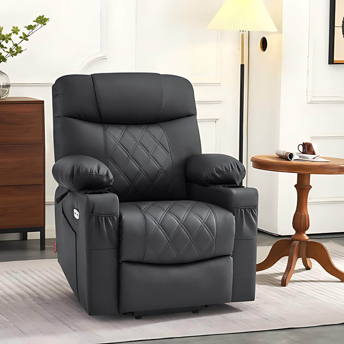 MCombo Small Electric Power Lift Recliner Chair 7111 in Black in Room