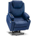 MCombo Medium-Size Power Lift Recliner Chair 7040 Faux Leather in Blue Color