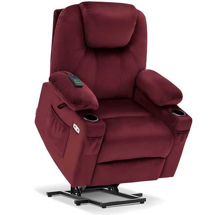 Medium Size MCombo Electric Power Lift Recliner Chair 7040 in Carmine Red