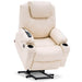 MCombo Medium-Size Power Lift Recliner Chair 7040 Faux Leather in Cream White Color