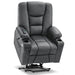 MCombo Medium Power Lift Recliner Chair 7519 Faux Leather in Dark Grey Color