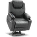 MCombo Medium-Size Power Lift Recliner Chair 7040 Faux Leather in Grey Color