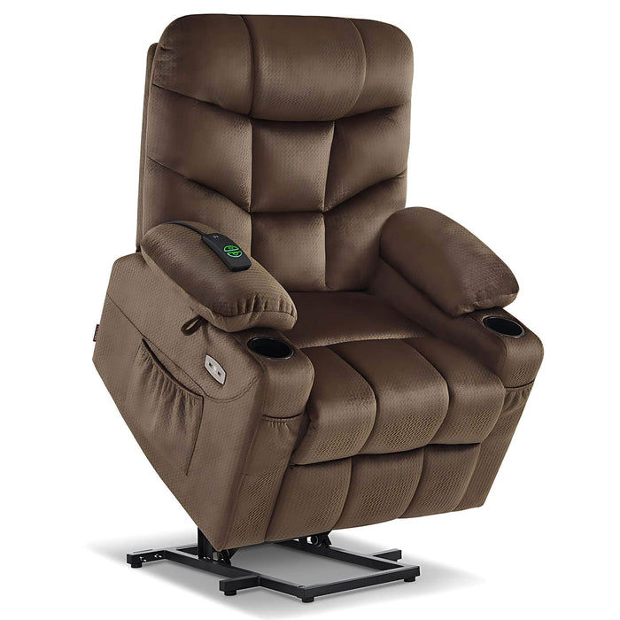 MCombo Medium-Regular Power Lift Recliner Chair 7287 Series in Mocha Color