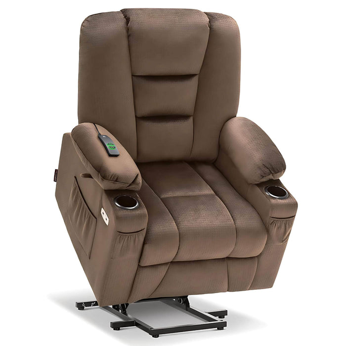 MCombo Medium-Regular 7529 Power Lift Recliner Chair in Brown Color