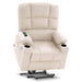 MCombo Dual Motor Medium-Regular 7679 Power Lift Recliner Chair Faux Leather in Cream-White Color