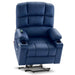 MCombo Dual Motor Medium-Regular 7679 Power Lift Recliner Chair Faux Leather in Navy Blue Color