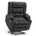 MCombo Medium-Wide Dual Motor Power Lift Recliner Chair Faux Leather R7897 in Black Color