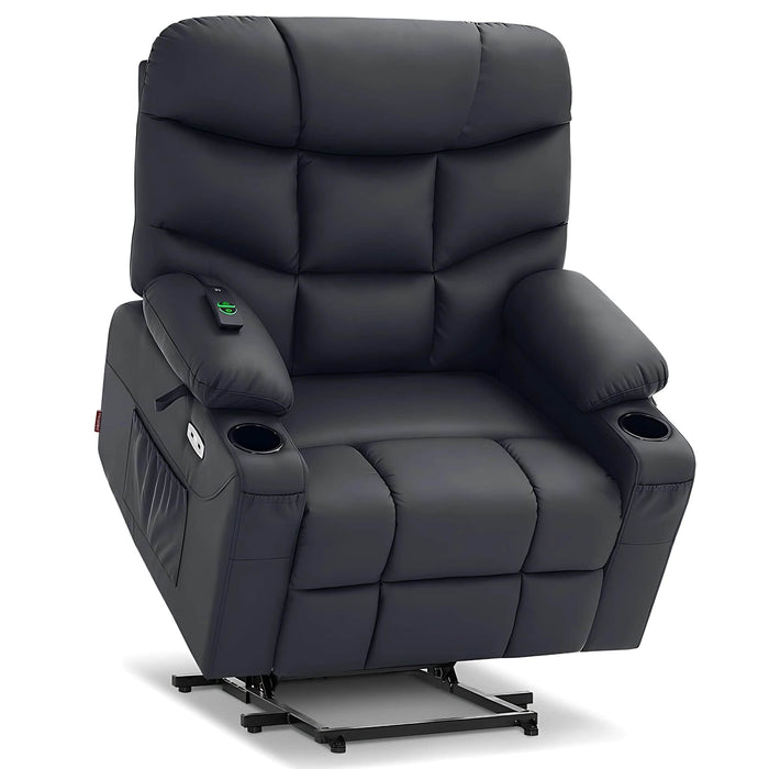 MCombo Medium-Wide Power Lift Recliner Chair R7289 in Black Color