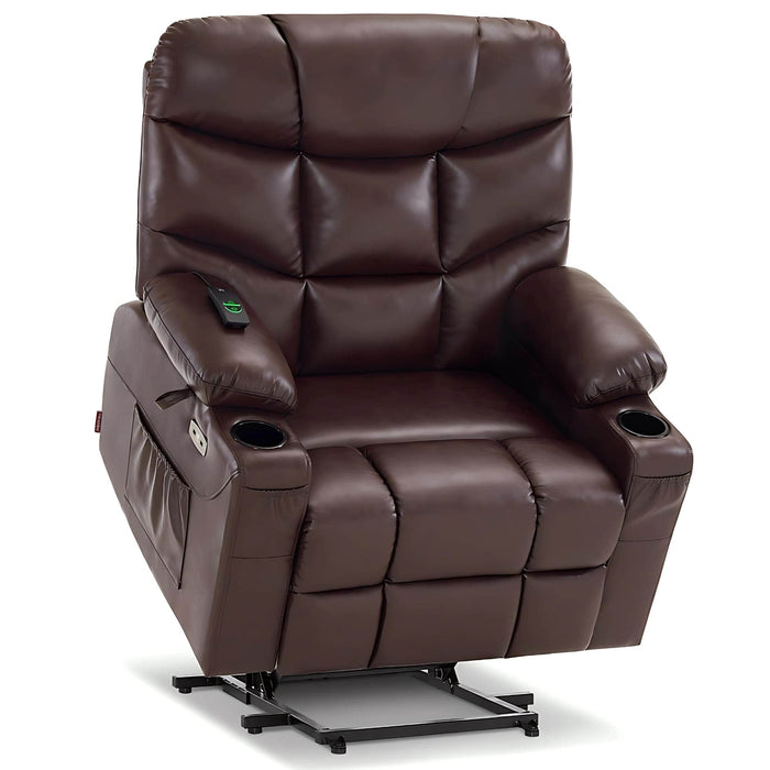 MCombo Medium-Wide Power Lift Recliner Chair R7289 in Dark Brown Color