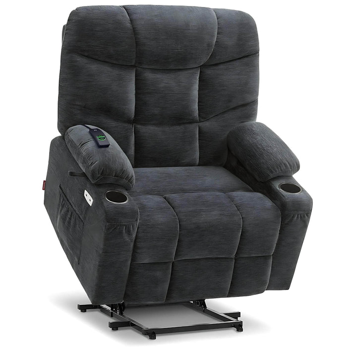 MCombo Medium-Wide R7289 Power Lift Recliner Chair 7287 Series in Dark Grey Color