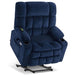 MCombo Dual Motor Medium-Wide Size R7897 Power Lift Recliner Chair Fabric in Navy Blue Color