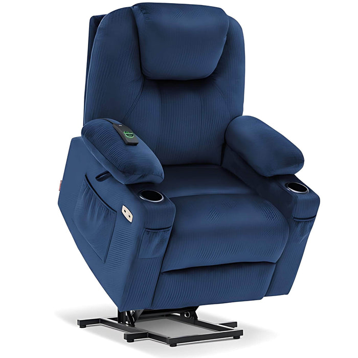 Medium Size MCombo Electric Power Lift Recliner Chair 7040 in Yale Blue