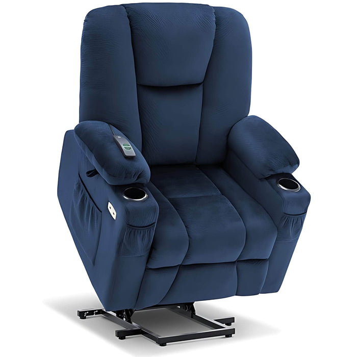 MCombo Electric Power Lift Recliner Chair 7507 Fabric in Navy Blue Color