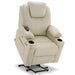 MCombo Small Size 7141 Power Lift Recliner Chair 7040 Series Faux Leather in Cream White Color