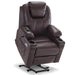 MCombo Small Size 7141 Power Lift Recliner Chair 7040 Series Faux Leather in Dark Brown Color