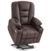 MCombo Small Power Lift Recliner Chair 7569 Faux Leather in Light Brown Color