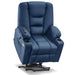 MCombo Small Power Lift Recliner Chair 7569 Faux Leather in Navy Blue Color