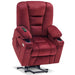 MCombo Small-Regular 7569 Power Lift  Recliner Chair in Burgundy Color