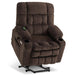 MCombo Dual Motor Small-Regular Size 7893 Power Lift Recliner Chair Fabric in Coffee Color