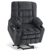 MCombo Dual Motor Small-Regular Size 7893 Power Lift Recliner Chair Fabric in Dark Grey Color