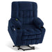 MCombo Dual Motor Small-Regular Size 7893 Power Lift Recliner Chair Fabric in Navy Blue Color