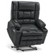 MCombo Small-Wide Dual Motor Power Lift Recliner Chair Faux Leather R7894 in Black Color