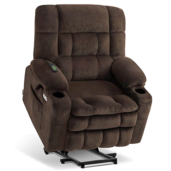 MCombo Dual Motor Small-Wide R7894 Power Lift Recliner Chair Fabric in Coffee Color