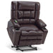 MCombo Small-Wide Dual Motor Power Lift Recliner Chair Faux Leather R7894 in Dark Brown Color