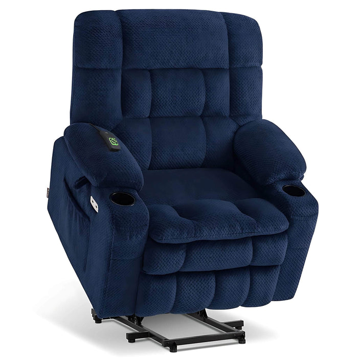 MCombo Dual Motor Small-Wide R7894 Power Lift Recliner Chair Fabric in Navy Blue Color