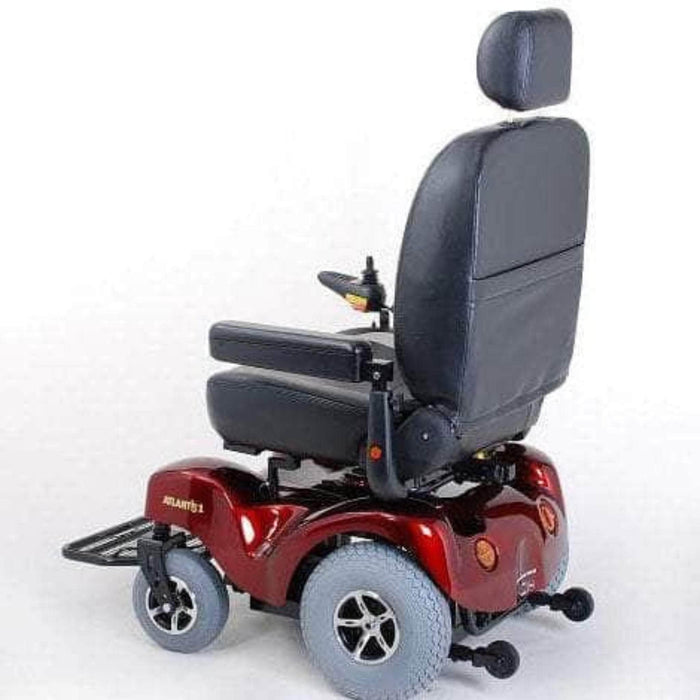 Merits Atlantis Power Wheelchair Color Red Back Left Side View