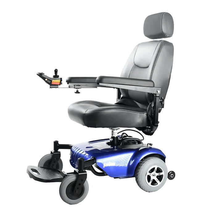 MeritsHealthJuniorCompactPowerChairColorGrayBackrestLeftSideView