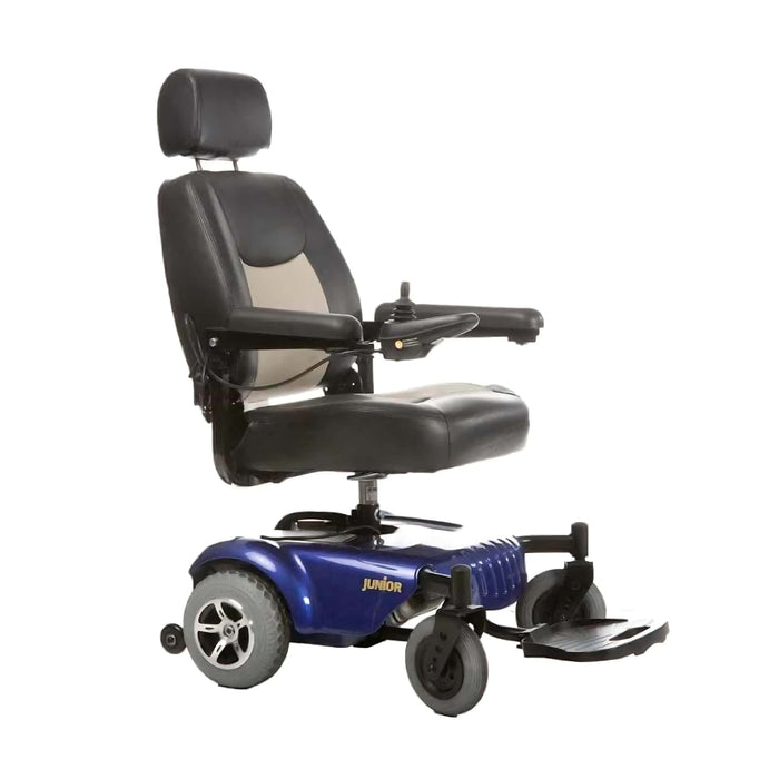 MeritsHealthJuniorCompactPowerChairColorGrayBackrestwithWhiteRightSideView