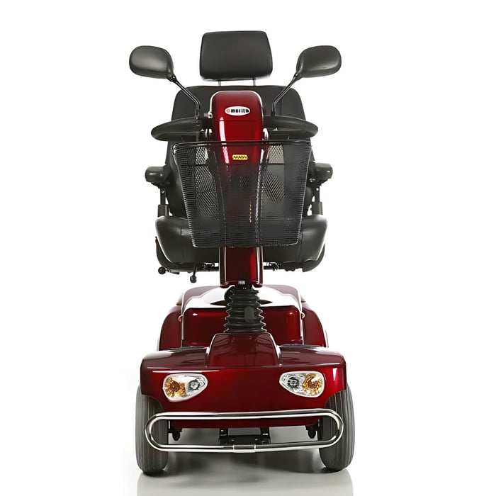 meritspioneer4mobilityscooterfrontviewcolorred