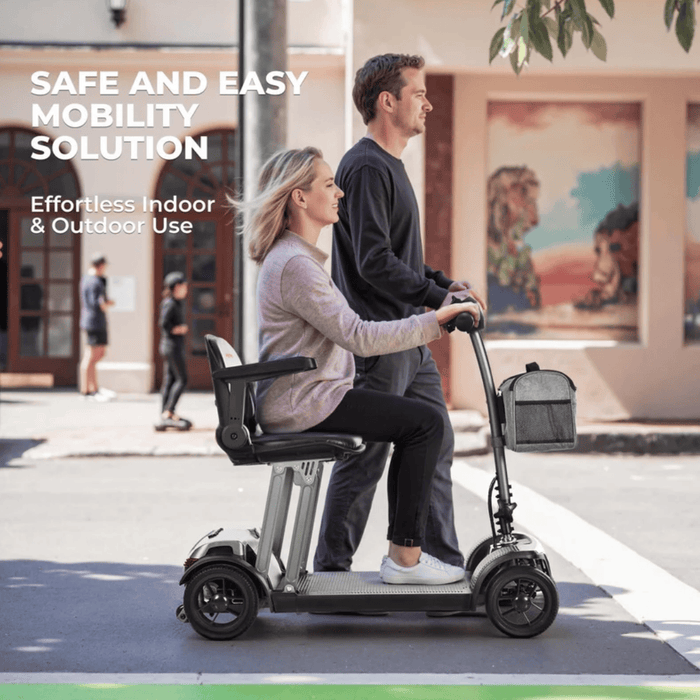Metro Mobility Air Classic two-step folding scooter for convenient transportation.