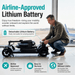 Metro Mobility Air Classic scooter with detachable airline-approved lithium battery.