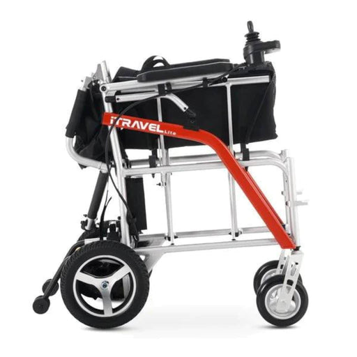 Metro Mobility I Travel Lite Wheelchair Color Silver Folded Side View