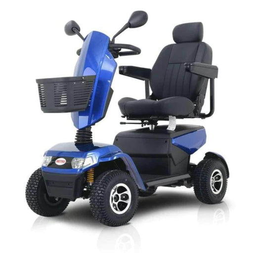 Metro Mobility S800 Color Blue - Front Side View with Basket