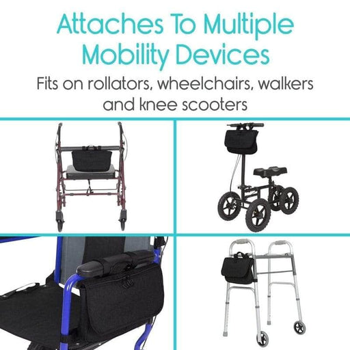 Mobility Side Bag Attaches To Multiple Mobility Devices
