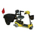 Scooter Coach Color Black with Mobility Sccoter Yellow - Front Right Side View