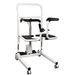 StarSleep CareLift patient transfer chair front view showing padded seat, footrest and universal wheels