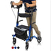 Vive Health Upright Rollator Walker With Foldable Transport Seat Color Blue