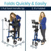 Vive Health Upright Rollator Walker With Foldable Transport Seat Folds Quickly and easy