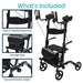 Vive Health Upright Rollator Walker With Foldable Transport Seat  What's Included