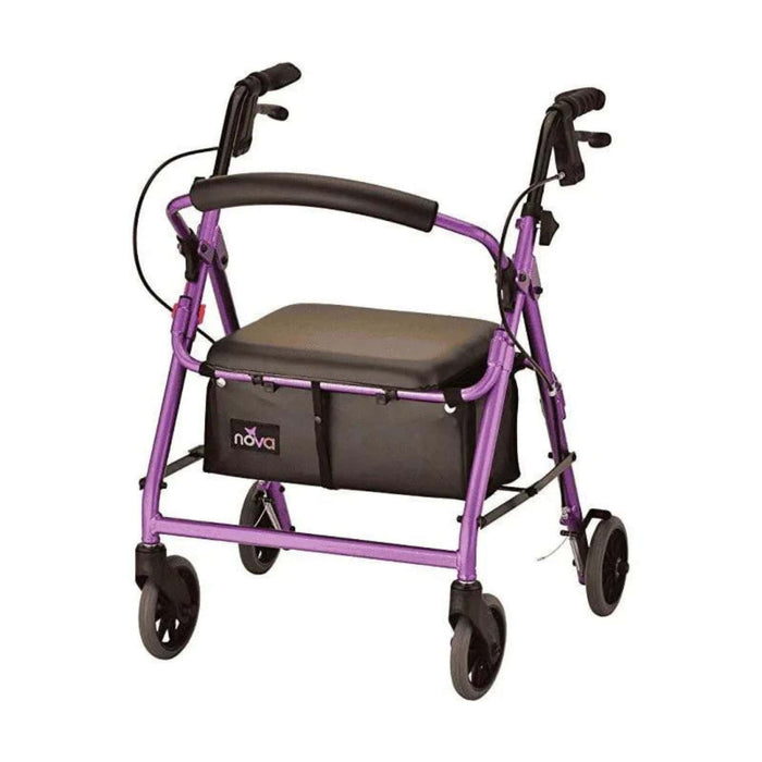 NovaMedicalGetGoJuniorFoldingLightweightRollatorswith6Wheelscolorpurplefrontsideview