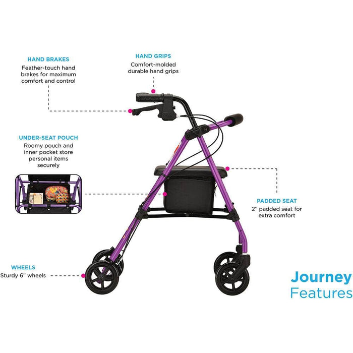 Nova Medical Journey Steel Rollator - Lightweight & Portable