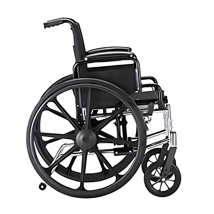 NovaMedicalLightweightSteelHammertoneWheelchairsColorBlackRightSideView