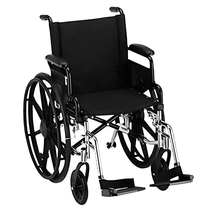 NovaMedicalLightweightSteelHammertoneWheelchairsColorBlueFrontRightVIew