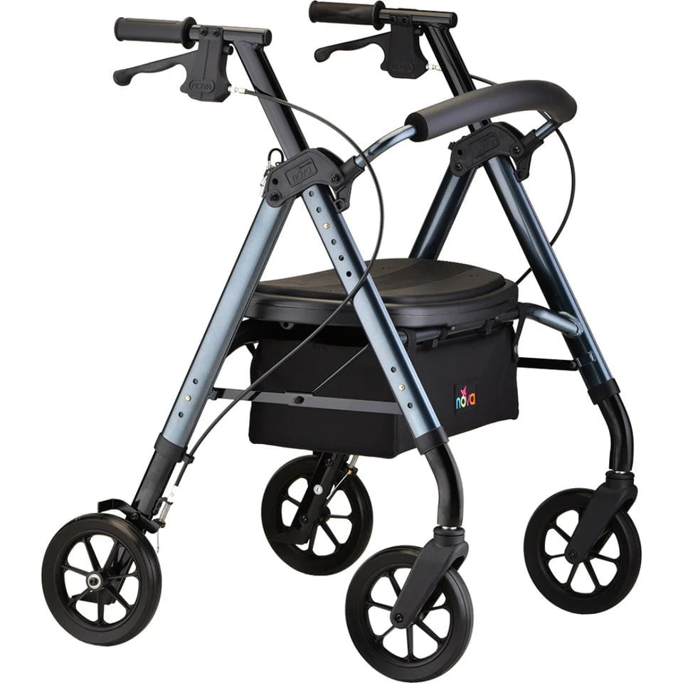 Nova Medical Star 8 DX Extra Wide Rollator Walker - 450 lb Capacity ...