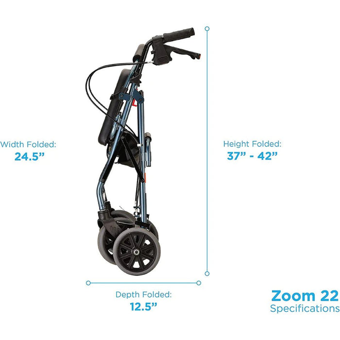 Nova Medical Zoom Series Lightweight Folding Rollators with 8" Wheels