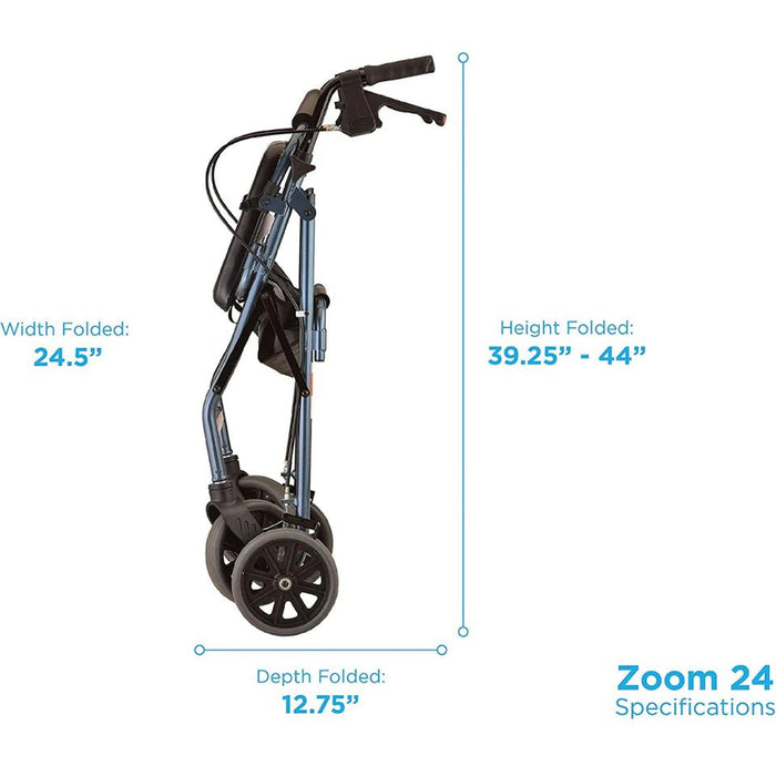 Nova Medical Zoom Series Lightweight Folding Rollators with 8" Wheels